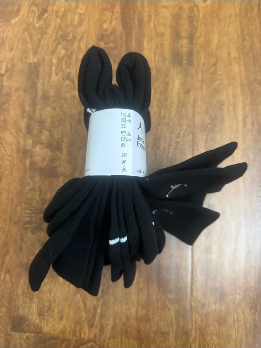 Jordan Black Crew Socks with White Jumpman Logo - 6 Pack